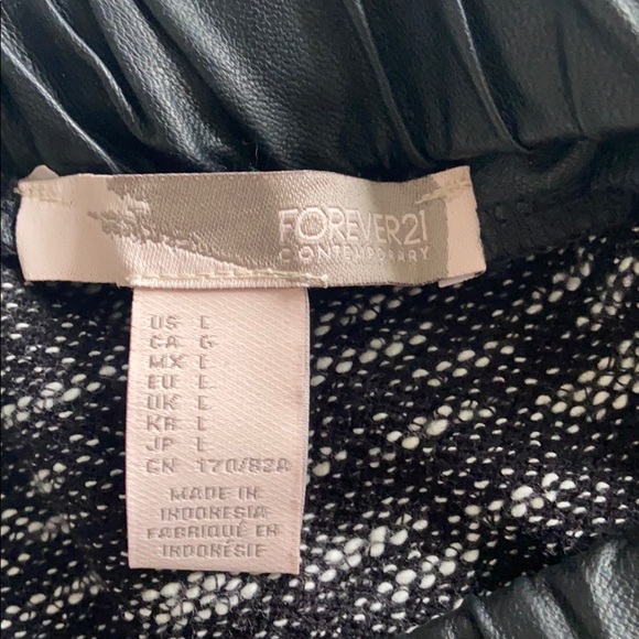 Forever21 Contemporary tweed/leather detail skirt - Picture 5 of 5